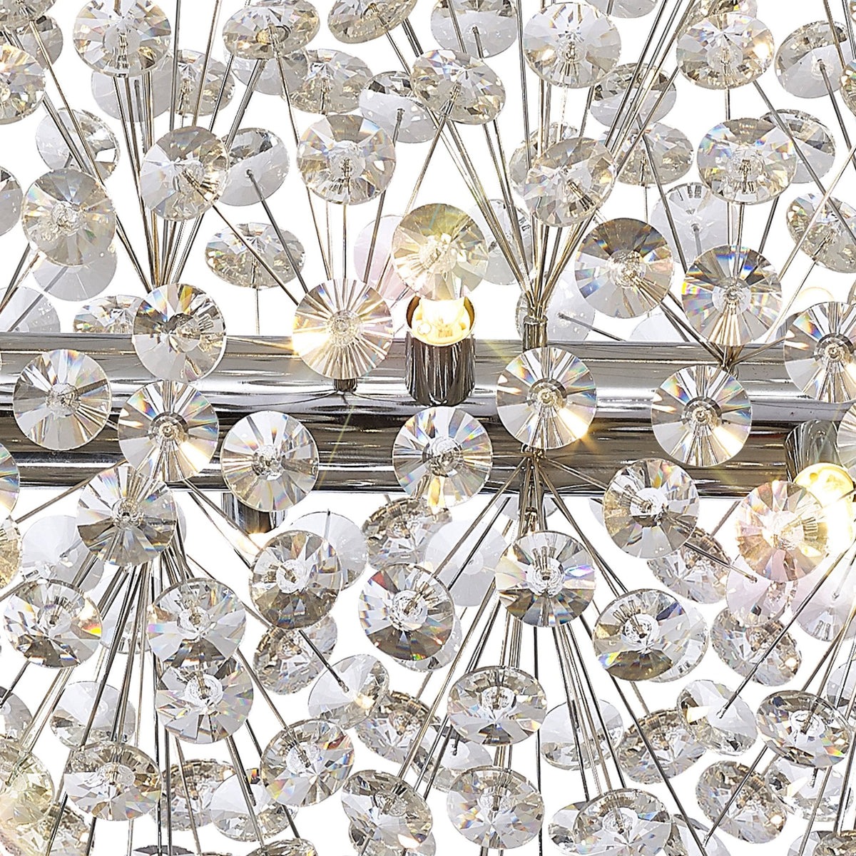 Bridestowe EXTRA Crystal 10 Lamp Oblong Linear Pendant in Polished Chrome