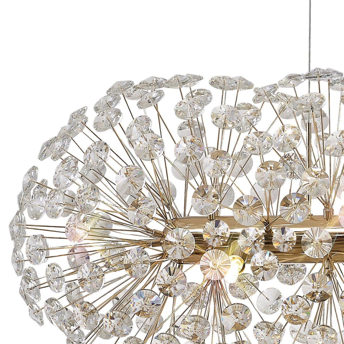 Bridestowe EXTRA Crystal 10 Lamp Oblong Linear Pendant in French Gold
