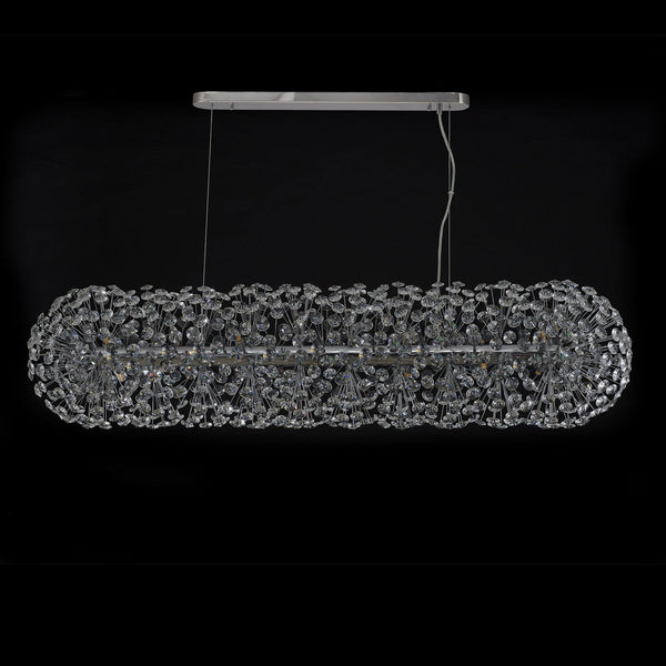 Bridestowe EXTRA Crystal 14 Lamp Oblong Linear Pendant in Polished Chrome