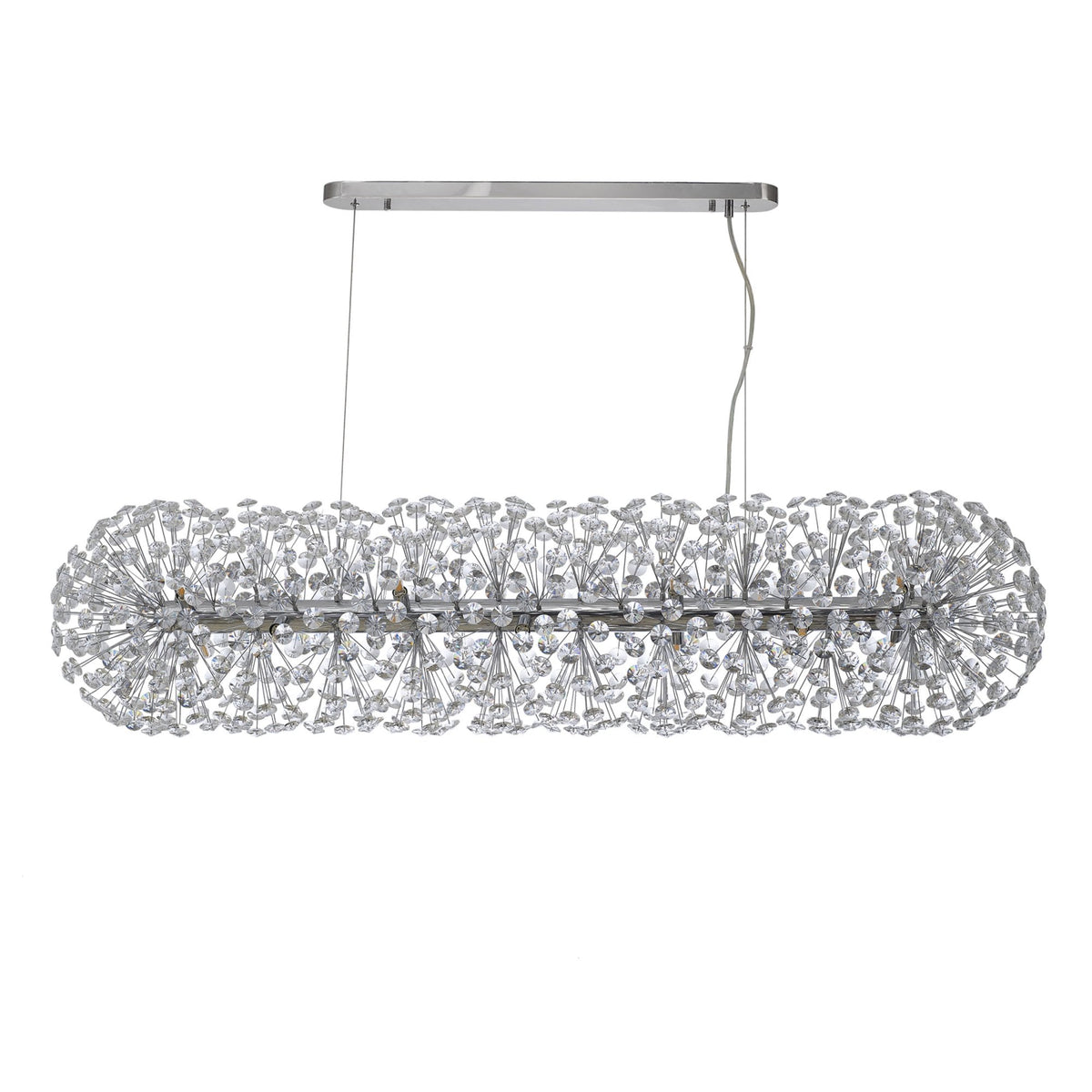 Bridestowe EXTRA Crystal 14 Lamp Oblong Linear Pendant in Polished Chrome