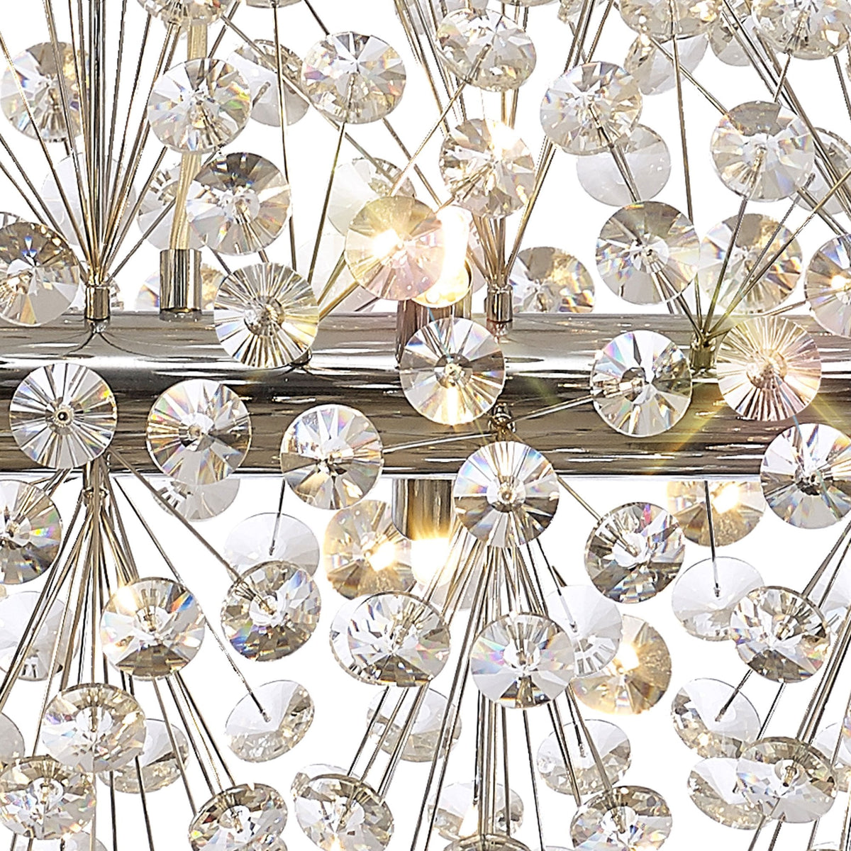 Bridestowe EXTRA Crystal 14 Lamp Oblong Linear Pendant in Polished Chrome