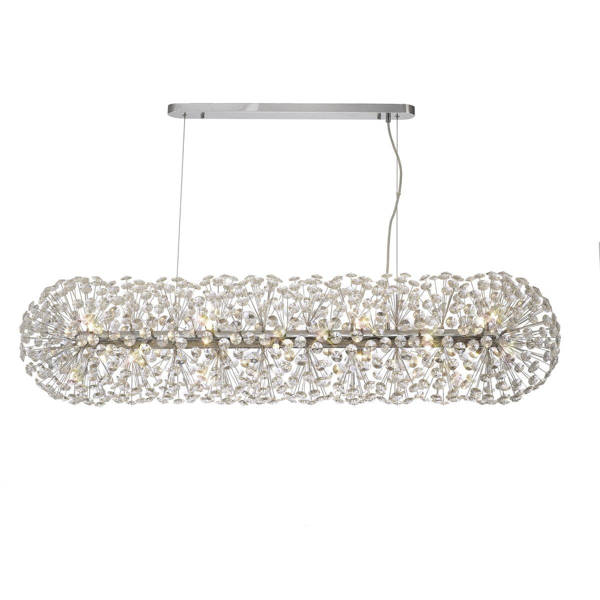 Bridestowe EXTRA Crystal 14 Lamp Oblong Linear Pendant in Polished Chrome