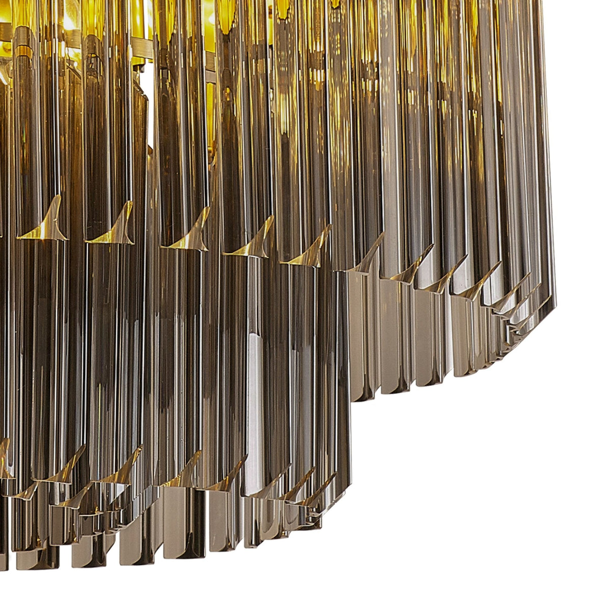 Kentisbeare 800mm Chandelier in Brass & Smoked Glass