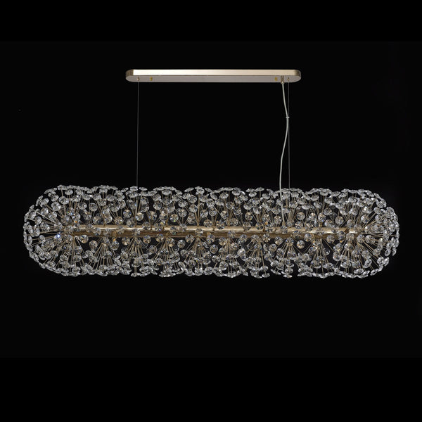 Bridestowe EXTRA Crystal 14 Lamp Oblong Linear Pendant in French Gold