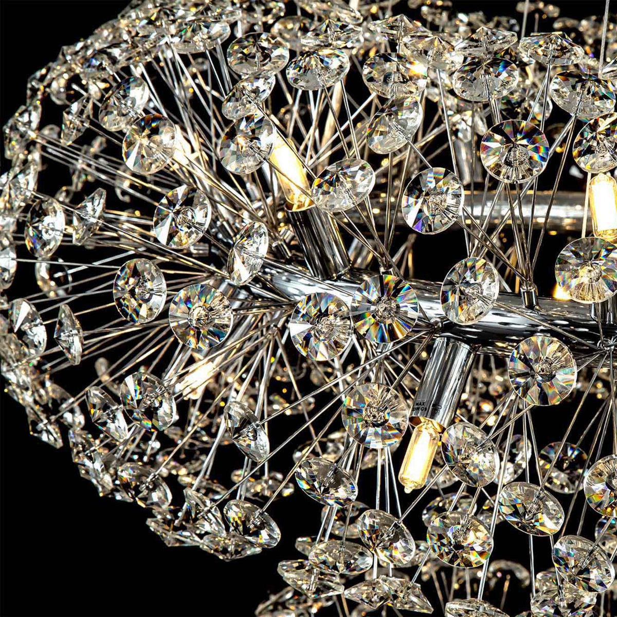 Bridestowe 58 Lamp Three Tier Pendant in Polished Chrome & Clear Crystal