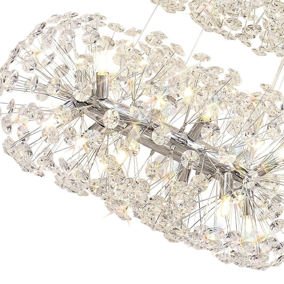 Bridestowe 58 Lamp Three Tier Pendant in Polished Chrome & Clear Crystal