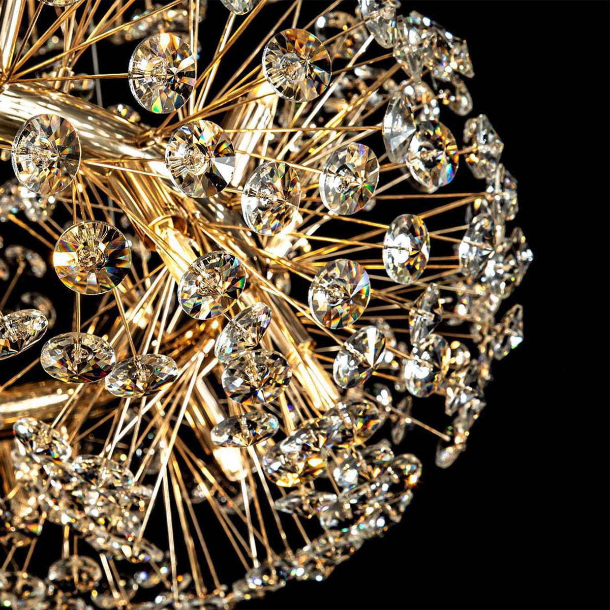 Bridestowe 58 Lamp Three Tier Pendant in French Gold & Clear Crystal