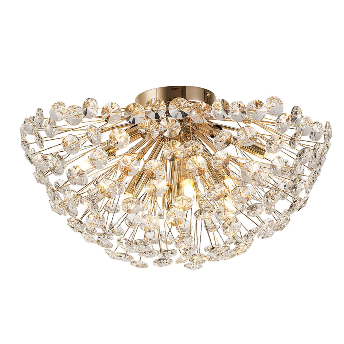 Bridestowe 500mm Ceiling Light in French Gold & Clear Crystal