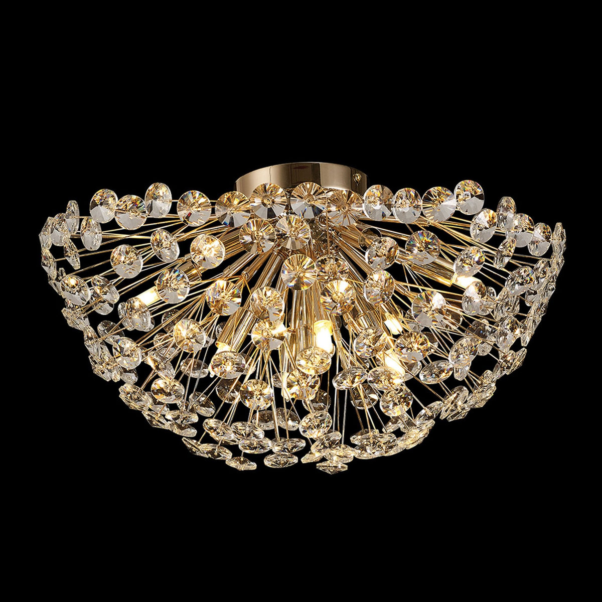 Bridestowe 500mm Ceiling Light in French Gold & Clear Crystal