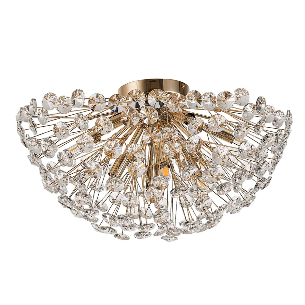 Bridestowe 500mm Ceiling Light in French Gold & Clear Crystal