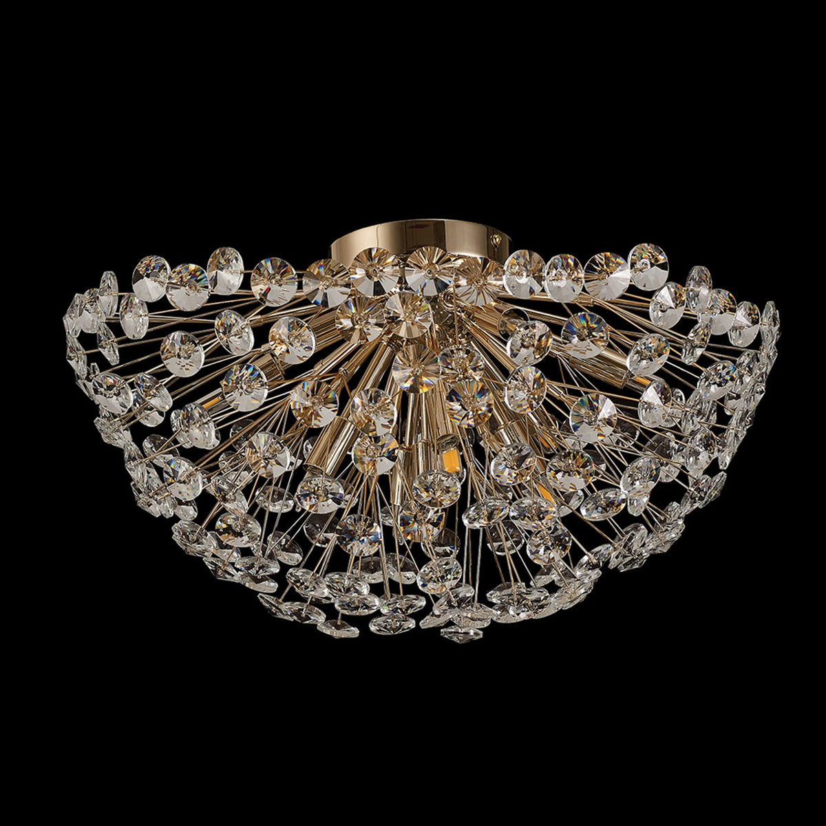 Bridestowe 500mm Ceiling Light in French Gold & Clear Crystal