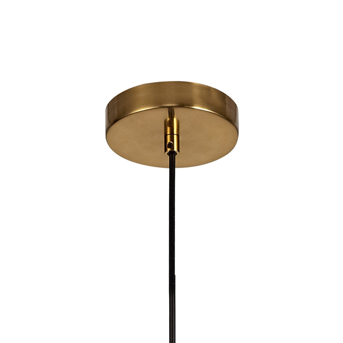 Roborough Narrow Pendant in Ancient Brass & Bottle Green Glass