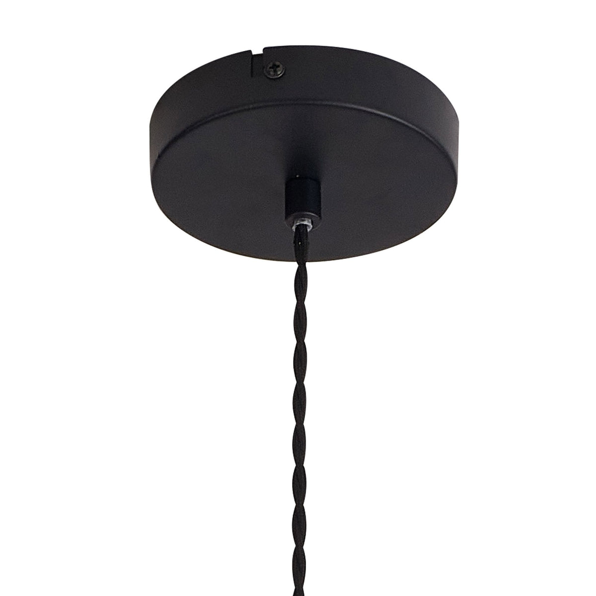 Roborough Narrow Pendant in Satin Black & Smoked Plated Glass