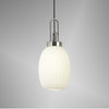 Atherington Almond Pendant in Polished Nickel & Opal Ribbed Shade