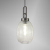 Atherington Almond Pendant in Black Chrome & Clear Ribbed Shade