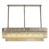 Kentisbeare 1500mm Linear Chandelier in Polished Nickel & Cognac Glass