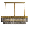 Kentisbeare 1500mm Linear Chandelier in Brass & Smoked Glass