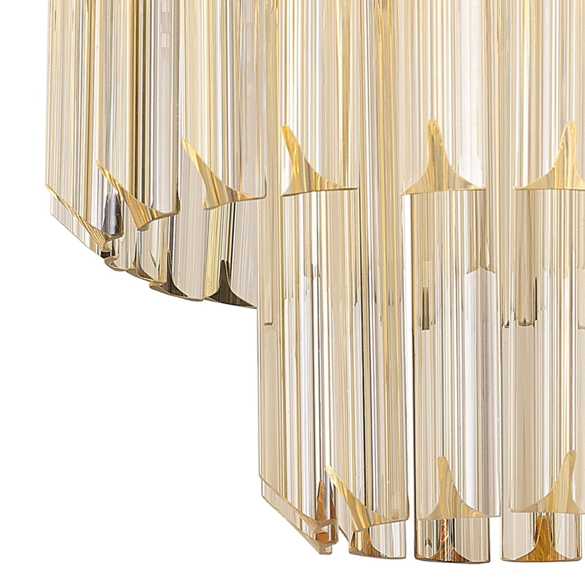 Kentisbeare 300mm Round Flush Chandelier in Matt Black & Cognac Glass