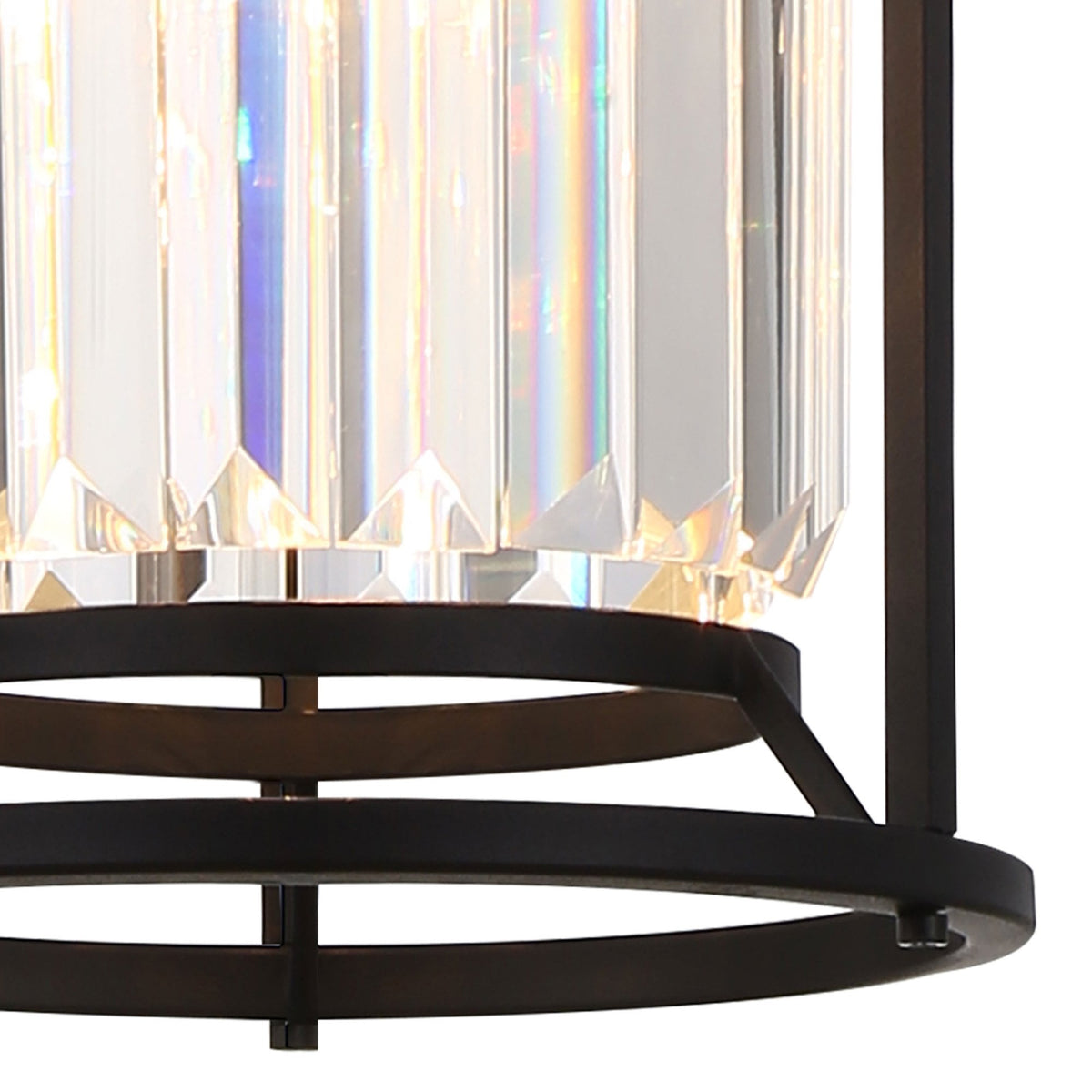 Torrington 1 Lamp 200mm Pendant in Satin Black with Clear Crystals