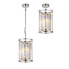 Torrington 1 Lamp 200mm Pendant in Polished Nickel with Clear Crystals