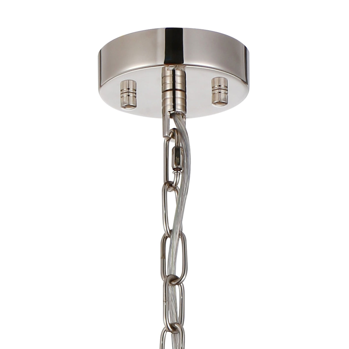 Torrington 1 Lamp 200mm Pendant in Polished Nickel with Clear Crystals