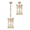 Torrington 1 Lamp 200mm Pendant in Antique Brass with Clear Crystals
