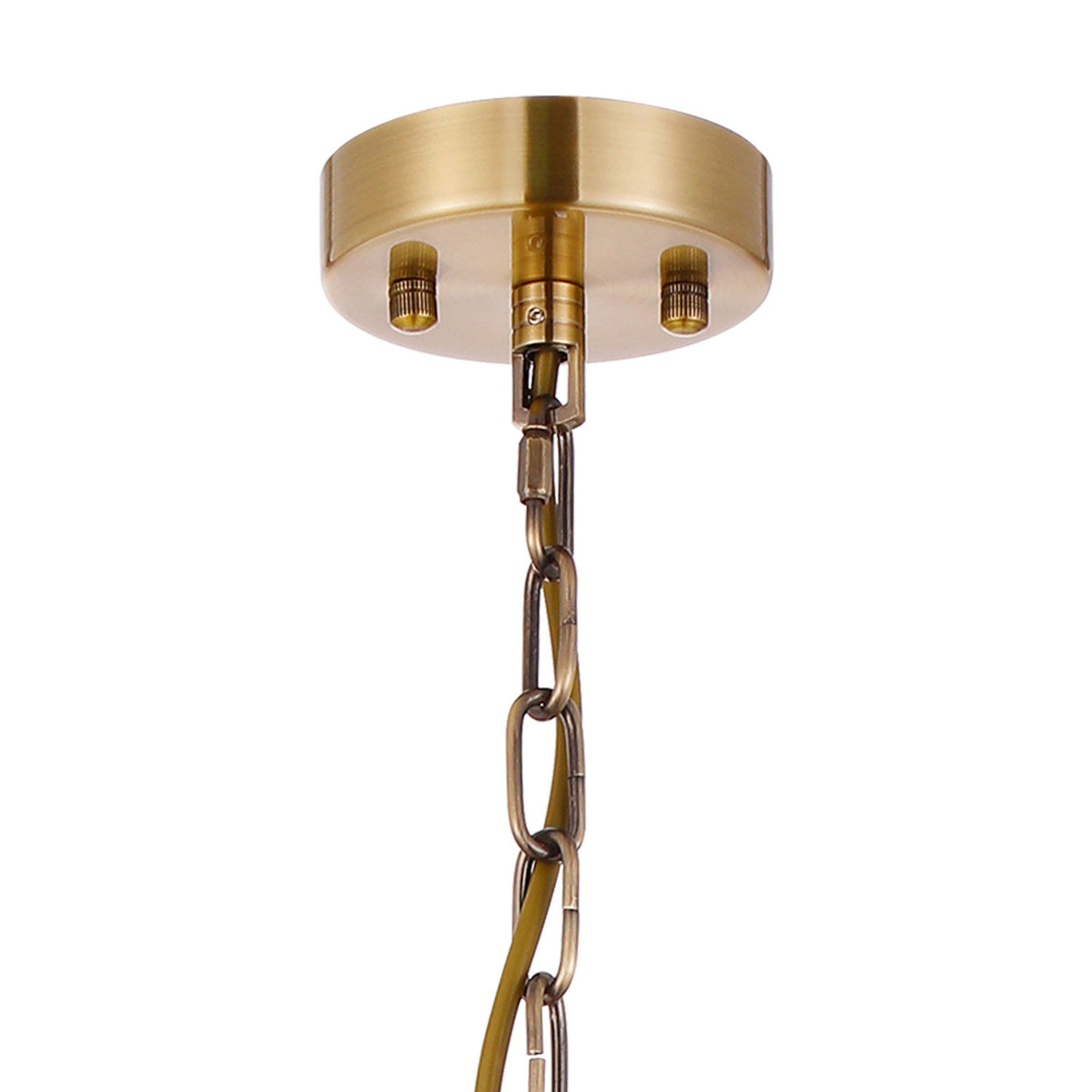 Torrington 1 Lamp 200mm Pendant in Antique Brass with Clear Crystals