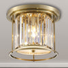Torrington 3 Lamp 360mm Ceiling Light in Antique Brass with Clear Crystals