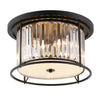 Torrington 4 Lamp 500mm Ceiling Light in Satin Black with Clear Crystals