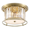 Torrington 4 Lamp 500mm Ceiling Light in Antique Brass with Clear Crystals