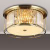 Torrington 6 Lamp 650mm Ceiling Light in Antique Brass with Clear Crystals
