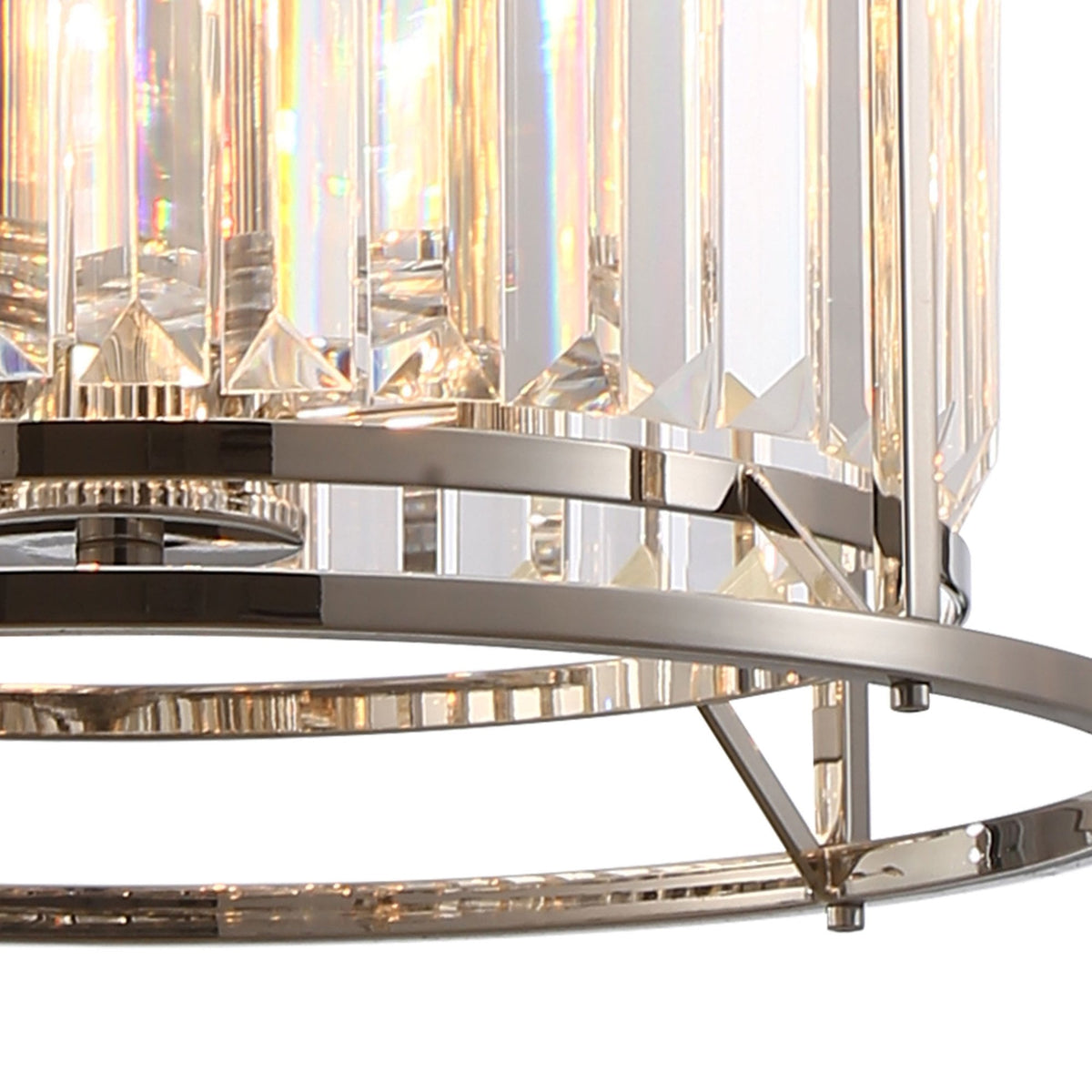 Torrington 3 Lamp 360mm Pendant in Polished Nickel with Clear Crystals