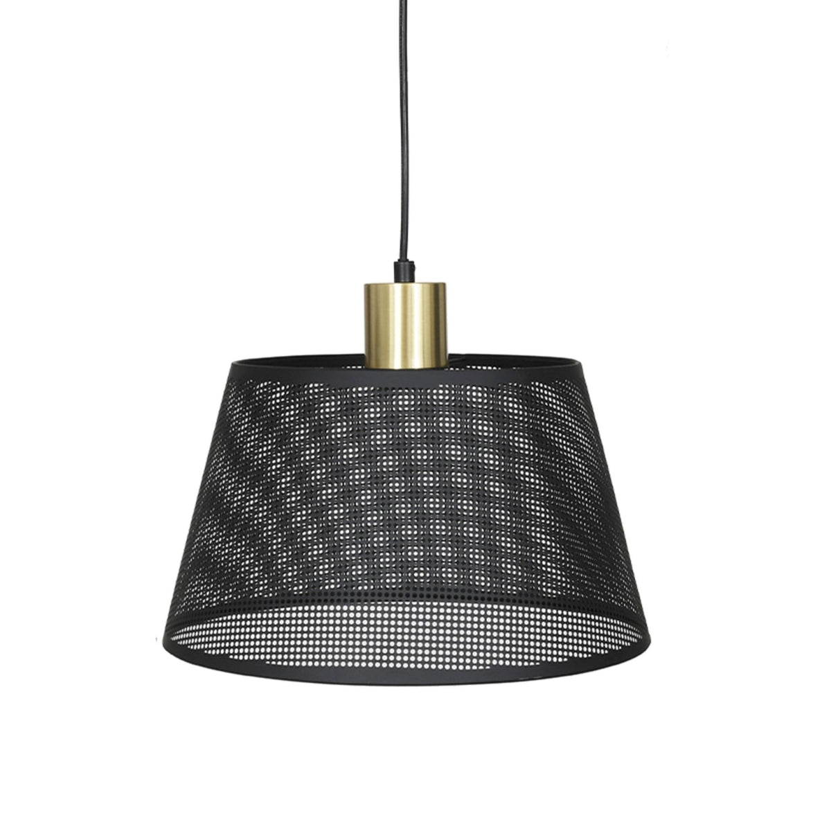 Curzon Pendant Light in Black & Brushed Brass