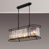 Torrington 7 Lamp Oval Pendant in Satin Black with Clear Crystals