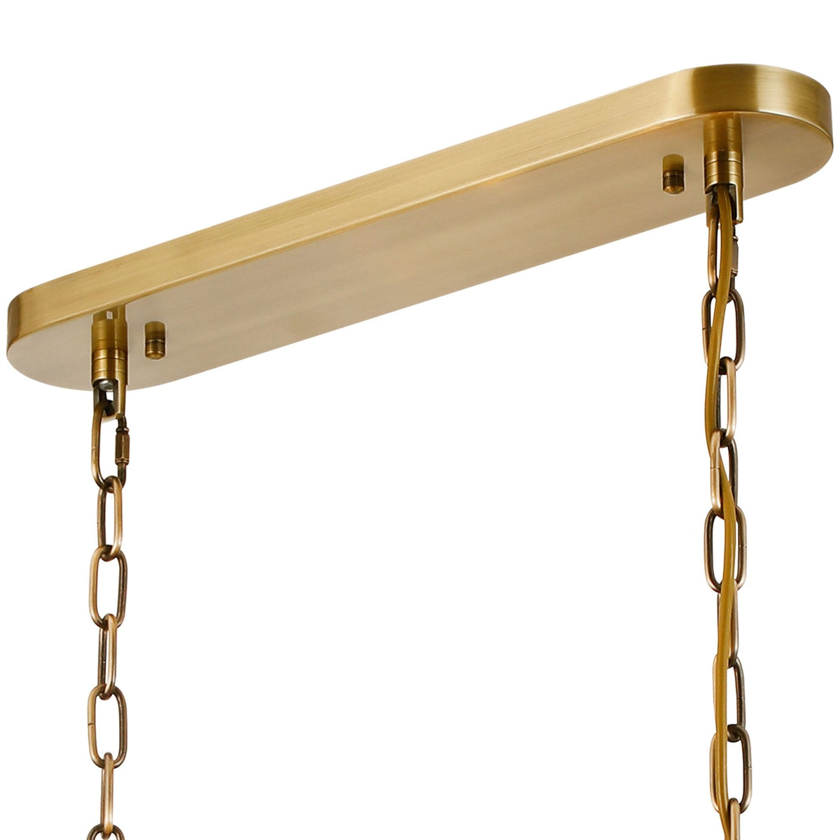 Torrington 7 Lamp Oval Pendant in Antique Brass with Clear Crystals