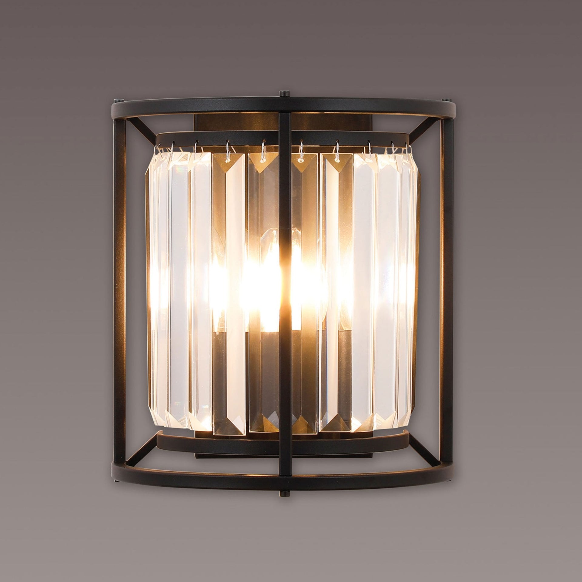 Torrington Wall Light Satin Clear Crystals
