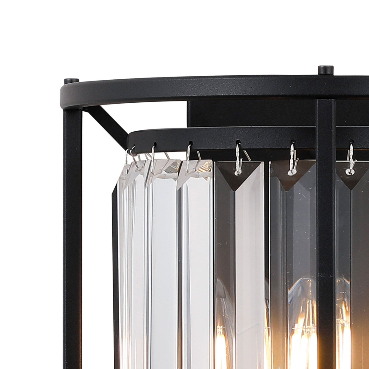 Torrington Wall Light in Satin Black with Clear Crystals