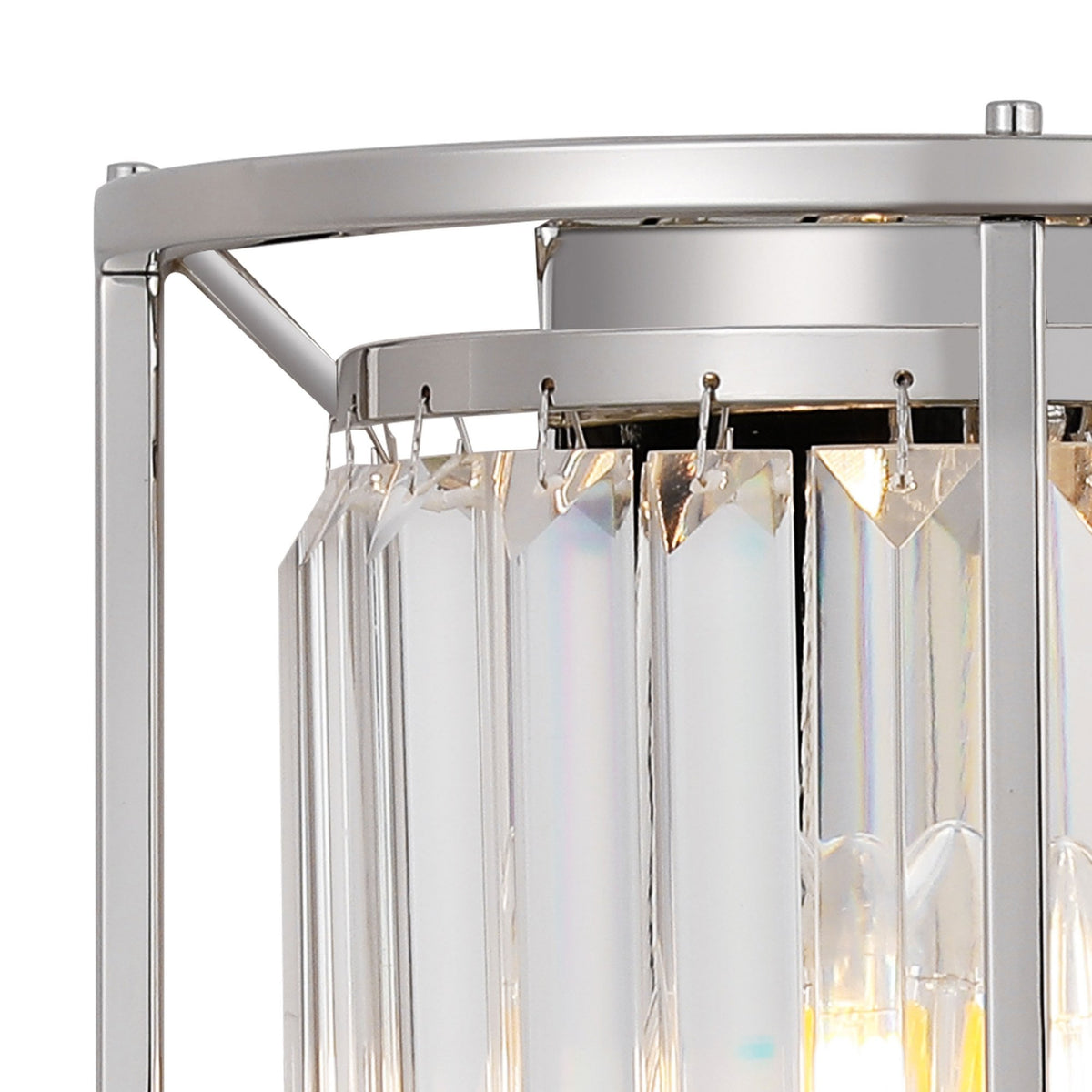 Torrington Wall Light in Polished Nickel with Clear Crystals