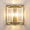 Torrington Wall Light in Antique Brass with Clear Crystals