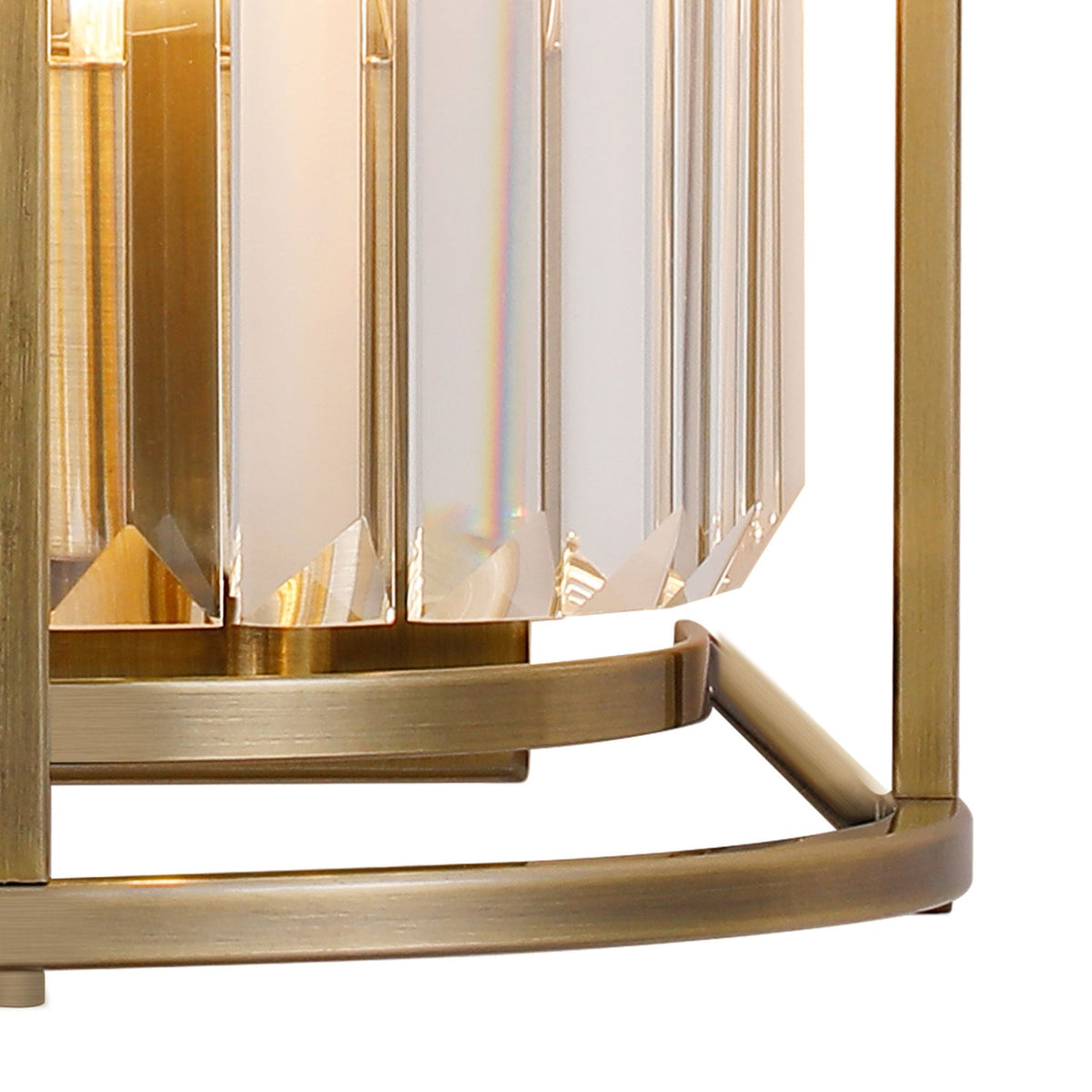 Torrington Wall Light in Antique Brass with Clear Crystals