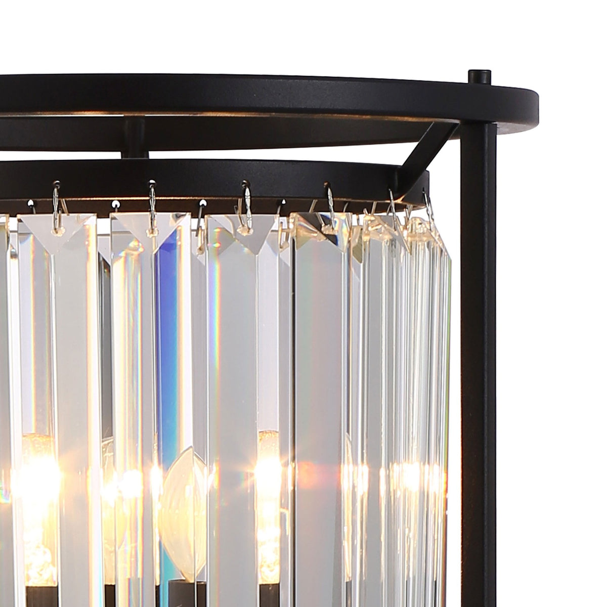 Torrington Table Lamp in Satin Black with Clear Crystals