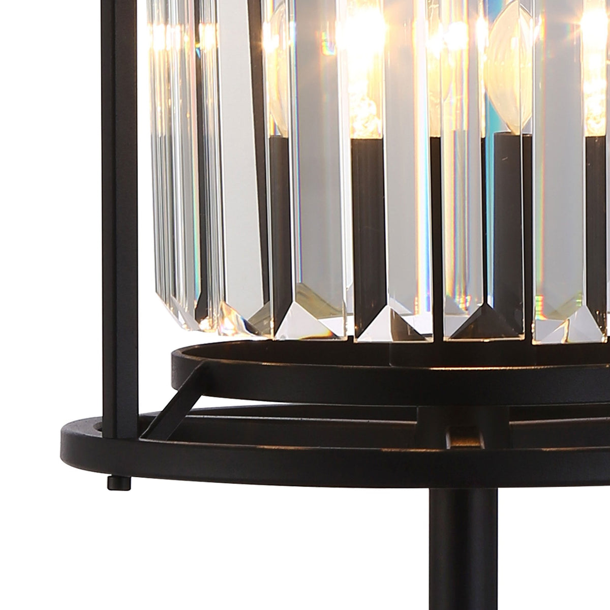 Torrington Table Lamp in Satin Black with Clear Crystals