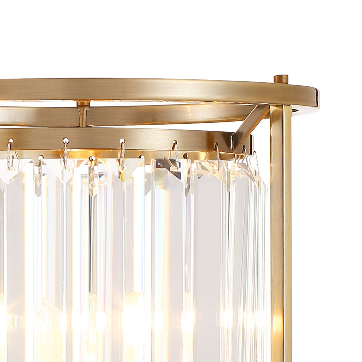 Torrington Table Lamp in Antique Brass with Clear Crystals