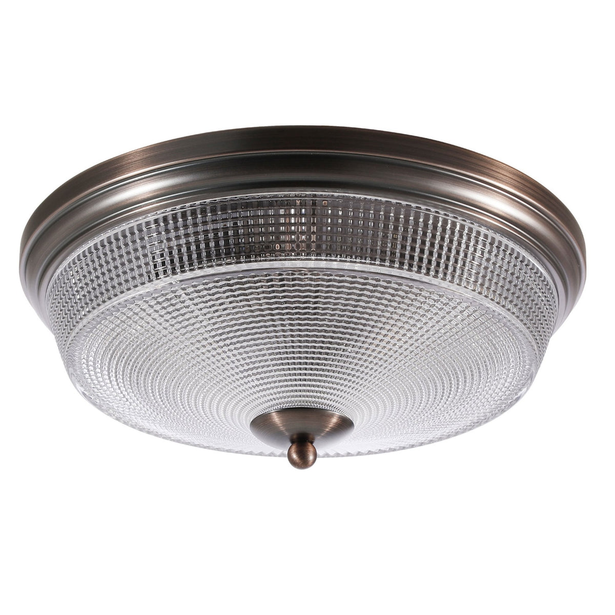 Arlington IP44 Ceiling Light in Bronze with Prismatic Glass