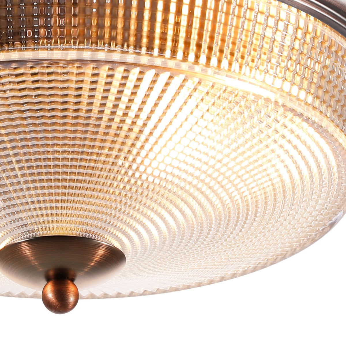 Arlington IP44 Ceiling Light in Bronze with Prismatic Glass
