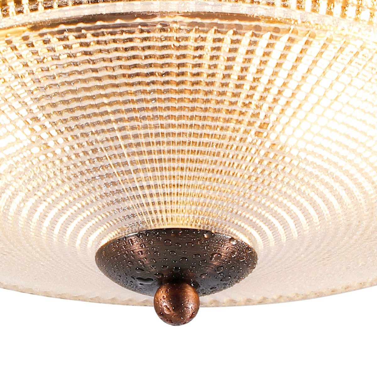 Arlington IP44 Ceiling Light in Bronze with Prismatic Glass