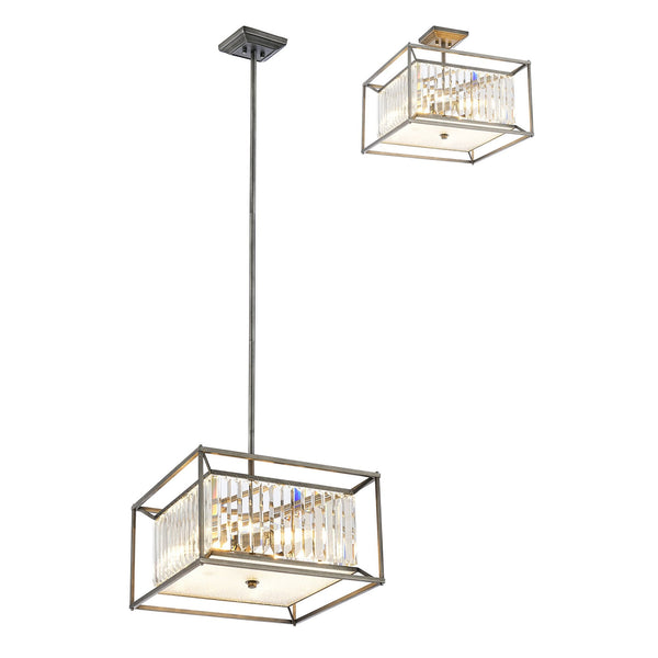 Ashbury Small Pendant or Semi Flush Light in Pewter