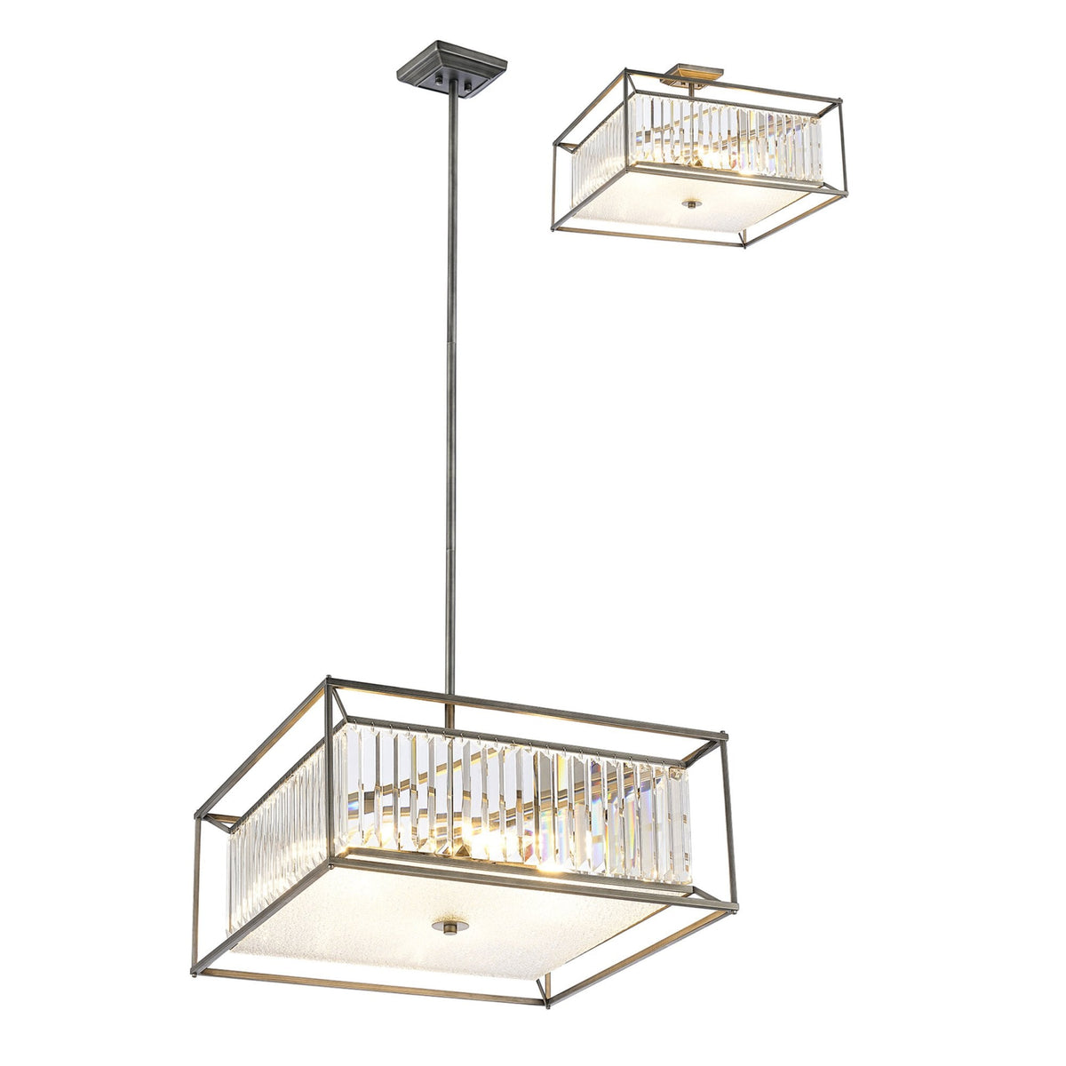 Ashbury Medium Pendant or Semi Flush Light in Pewter