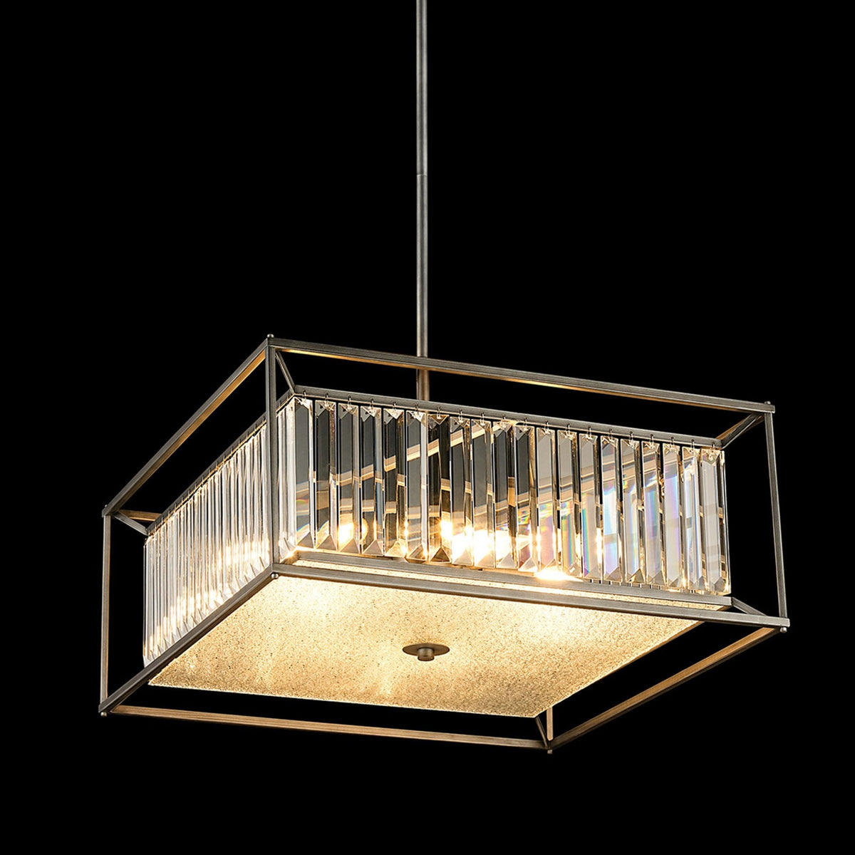 Ashbury Medium Pendant or Semi Flush Light in Pewter