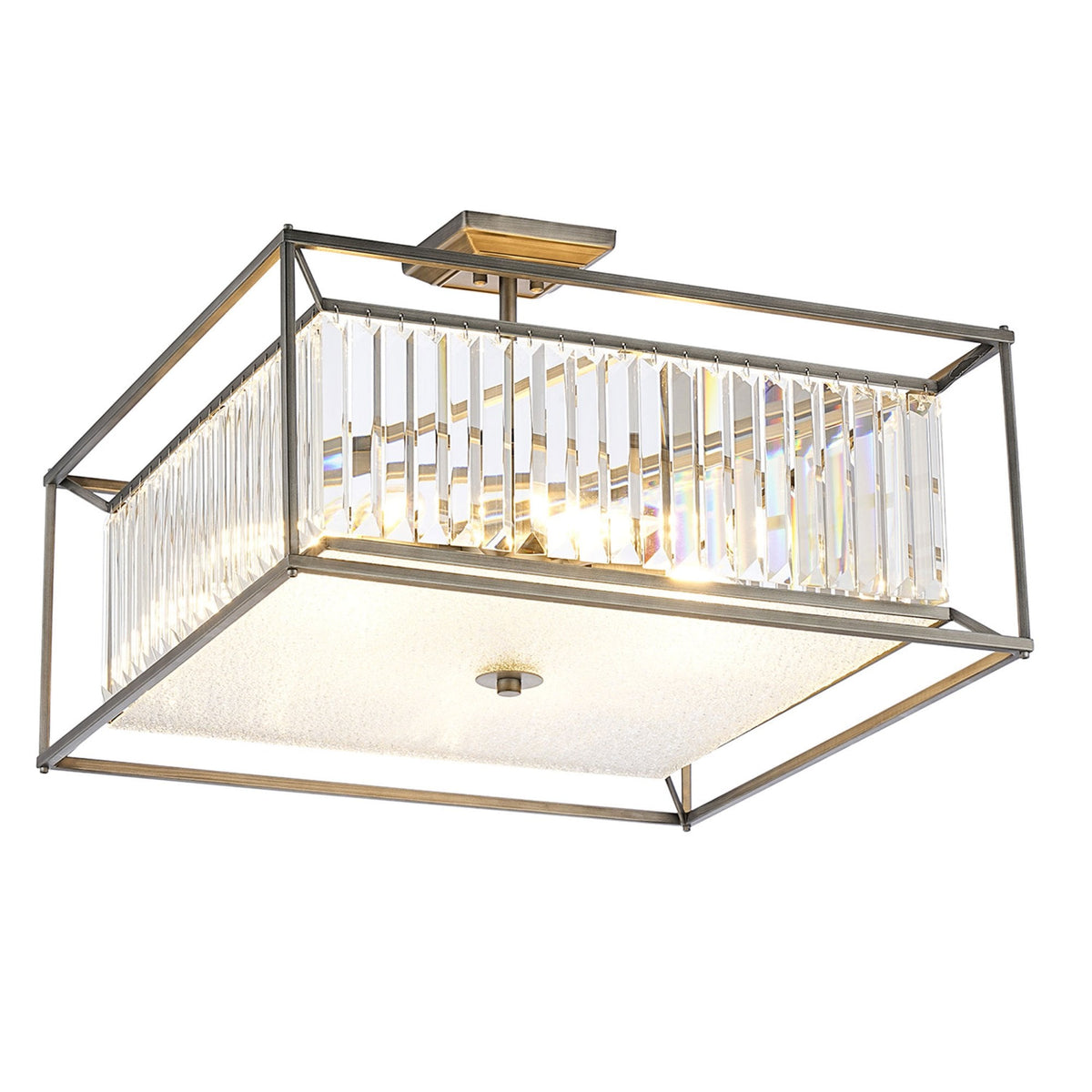 Ashbury Medium Pendant or Semi Flush Light in Pewter